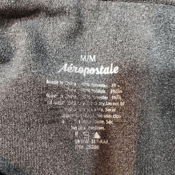 Aéropostale Shorts Womens Medium Gray Activewear Biker High Waisted Logo Pull On - Picture 2 of 8